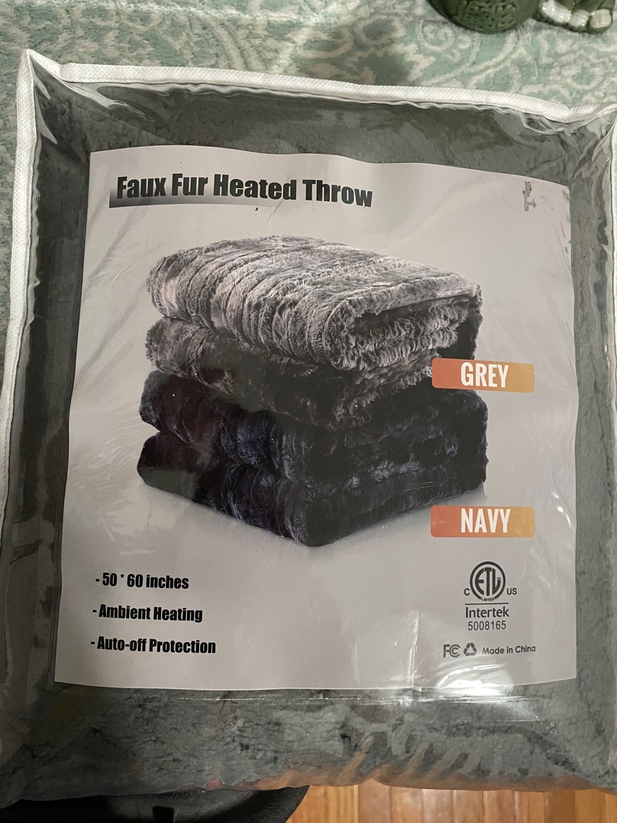 FAUX HAIR ELECTRIC HEATED THROW BLANKET