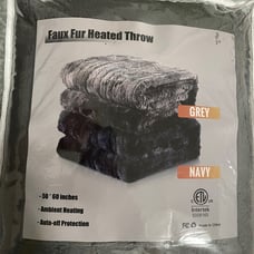 FAUX HAIR ELECTRIC HEATED THROW BLANKET