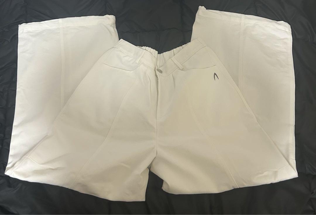 ◆AAKAM◆ Knee Pintuck Printed Denim Pants White AAKAM Knee Pin-tuck Printed Denim Pants - Other