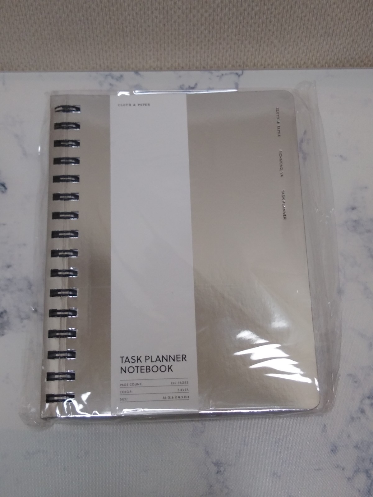 Cloth And Paper Task Planner Notebook Silver