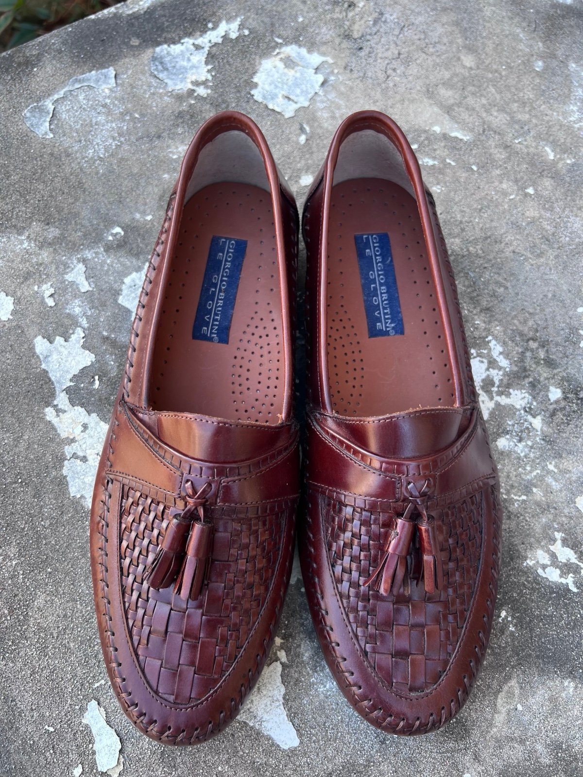 Giorgio Brutini Le Glove Mens New Ark Brown Fancy Woven Dress Loafers Sz 10M NEW
