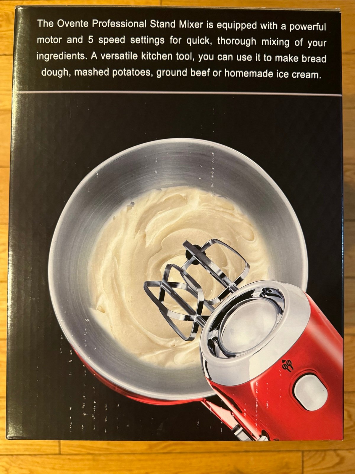 Ovente Stand Mixer - 2 Chrome hooks - 5 mixing speeds
