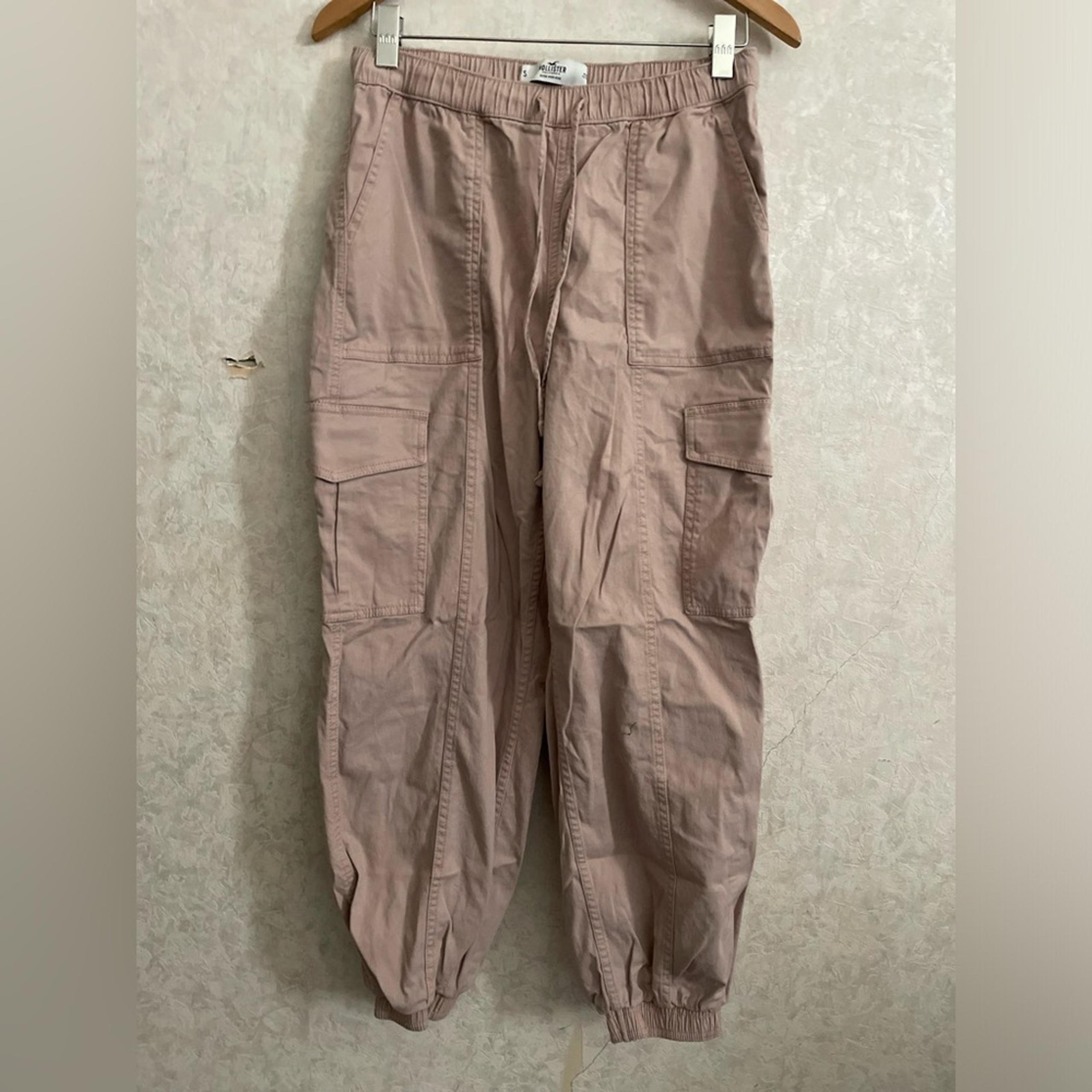 Hollister women's small pink ultra high rise cargo jogger pants