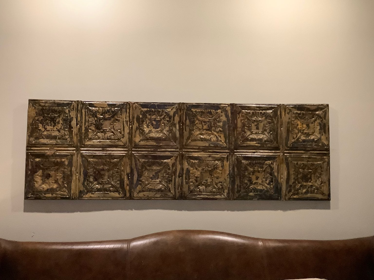 Vintage Ceiling Tile Art Wall Hanging