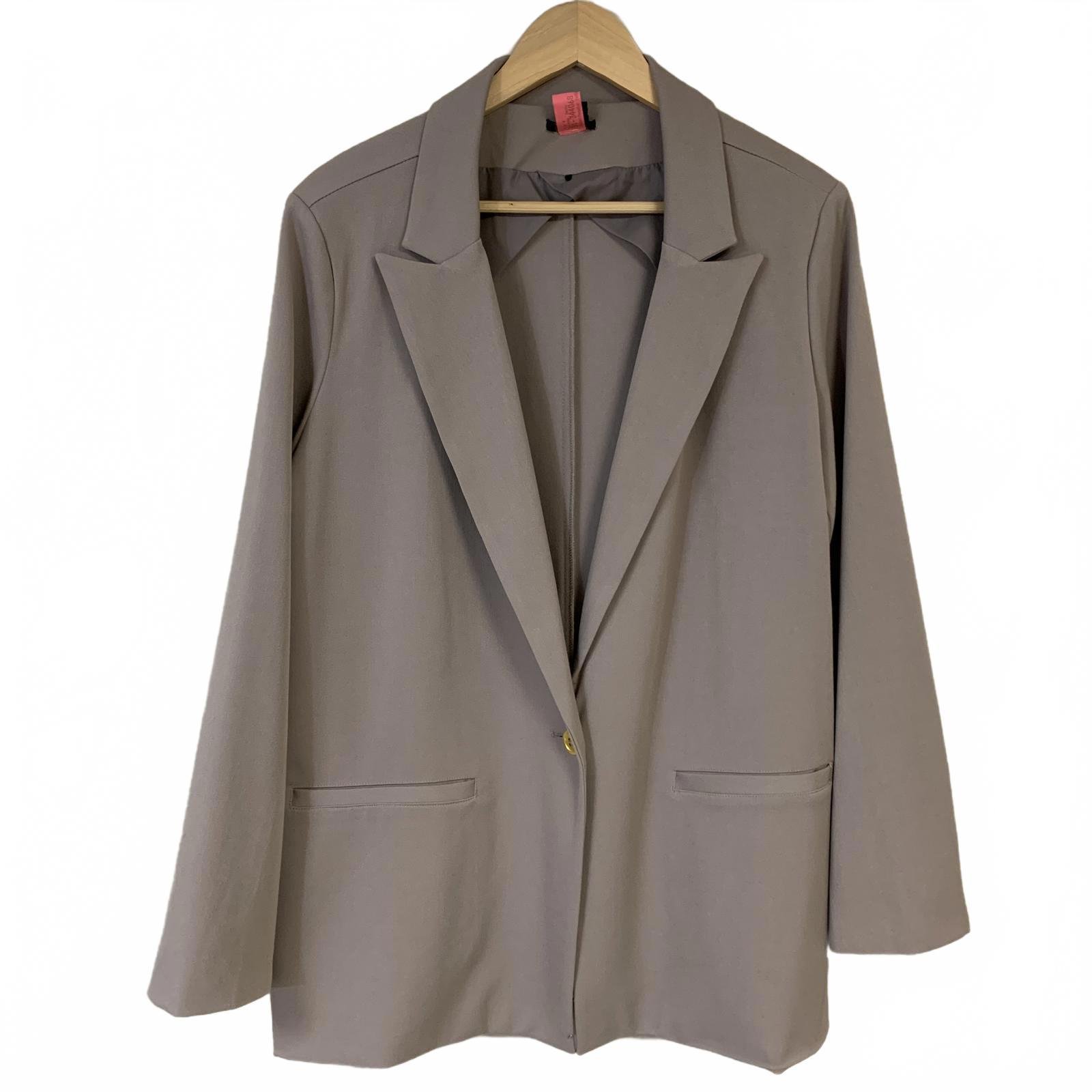 Tan Blazer Women's 1X Blazer Neutral Business Professional Work Office Classic