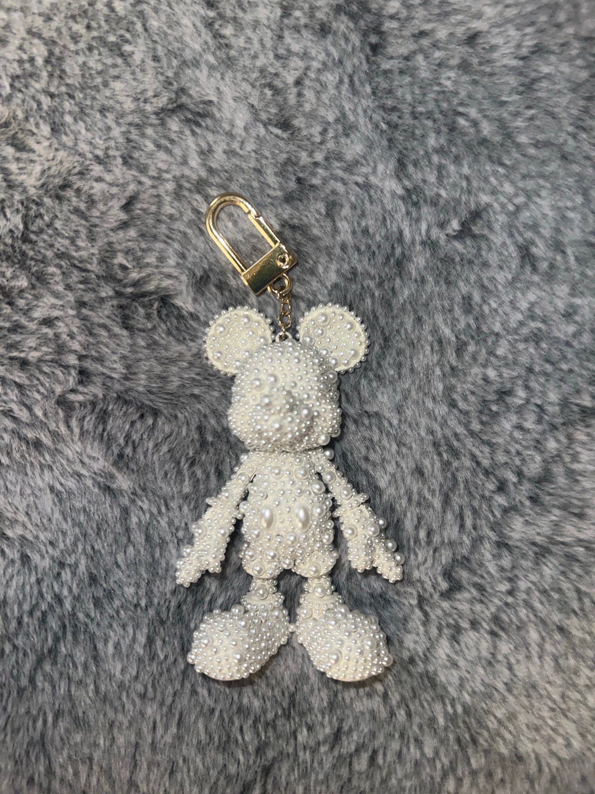 Baublebar White Pearl Mickey Mouse Keychain