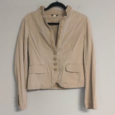 J.Crew Tan Ruffle Collar Long Sleeve Button Jacket Size 4