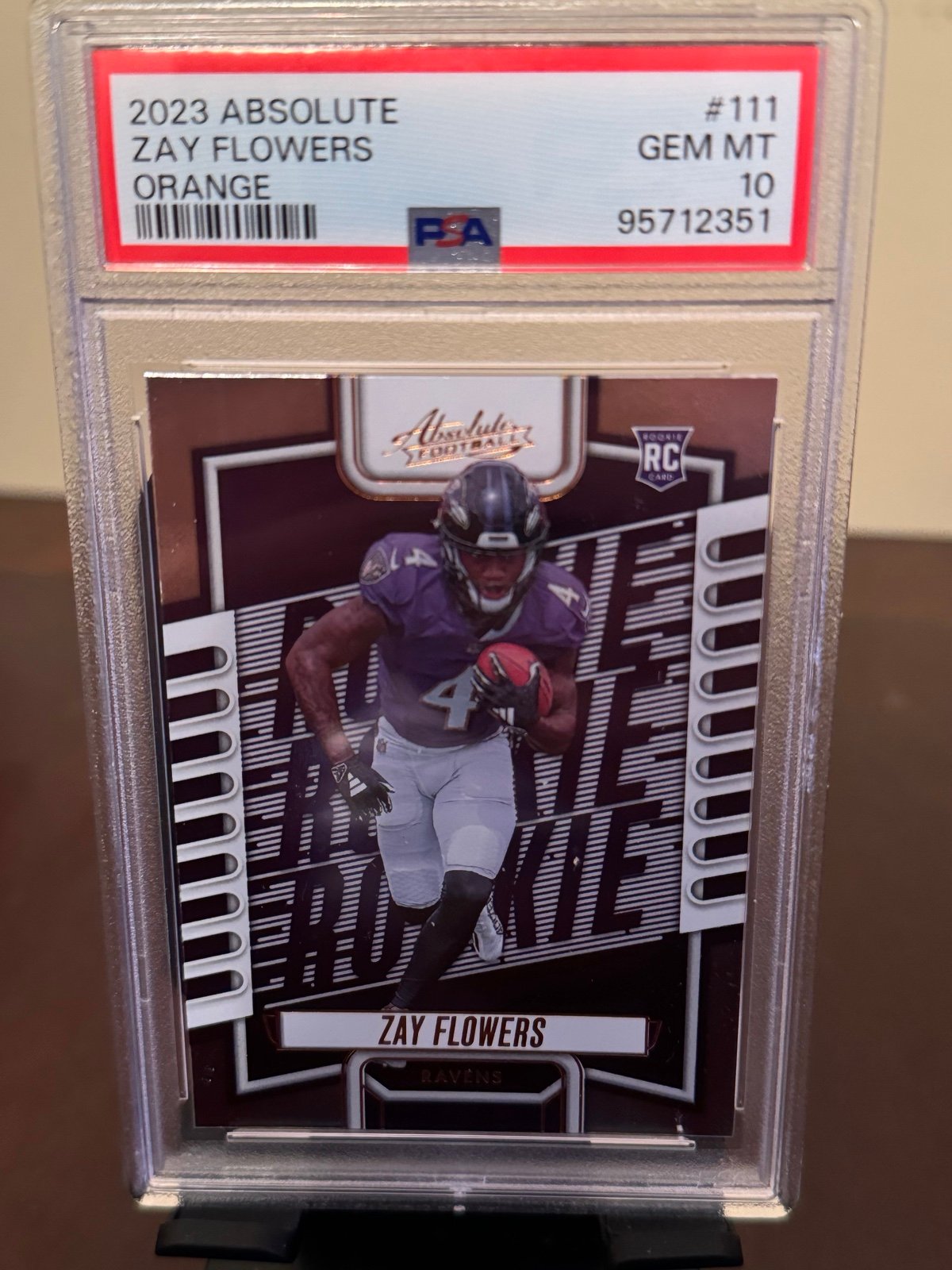 Zay Flowers 2023 Absolute ORANGE RC PSA 10 POP 1