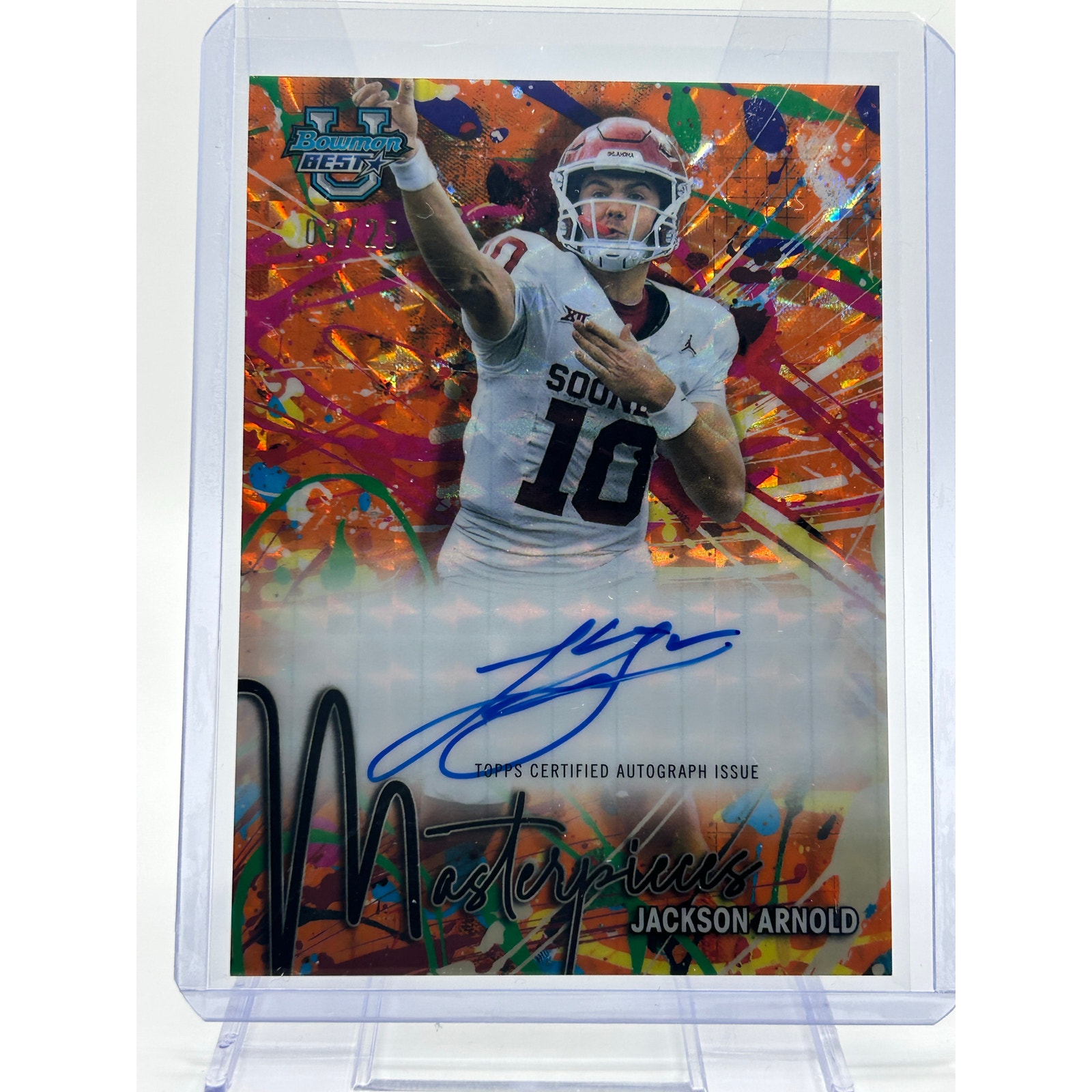 2024 Bowman’s Best University Jackson Arnold Masterpieces Orange Auto /25 Auburn