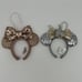 Disney Parks Silver Castle Rose Gold Headband Minni Ears Bow Ornaments Lot Of 2