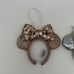 Disney Parks Silver Castle Rose Gold Headband Minni Ears Bow Ornaments Lot Of 2