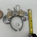 Disney Parks Silver Castle Rose Gold Headband Minni Ears Bow Ornaments Lot Of 2