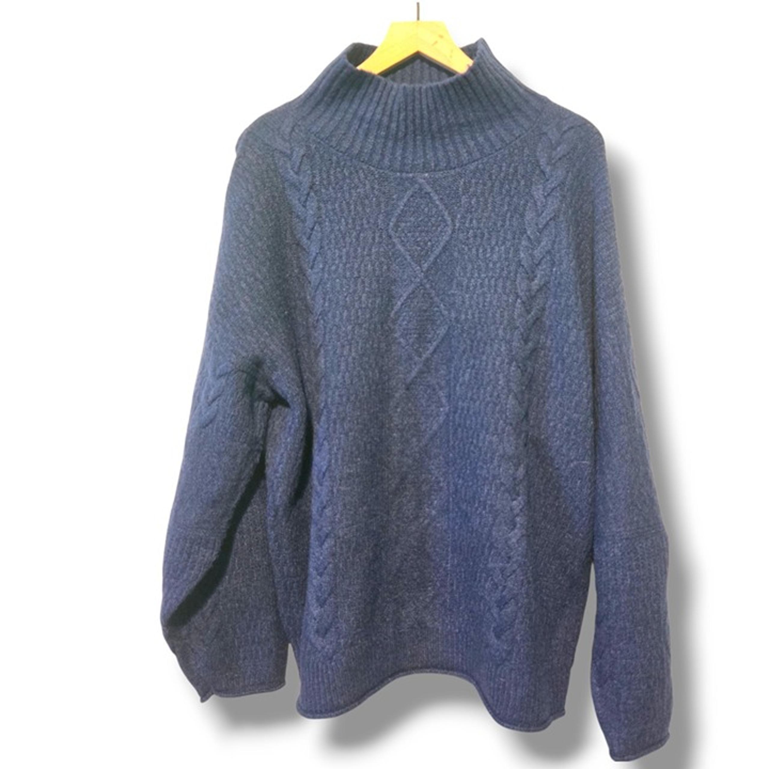 Universal Thread sweater womens XL blue cable-knit boxy turtleneck