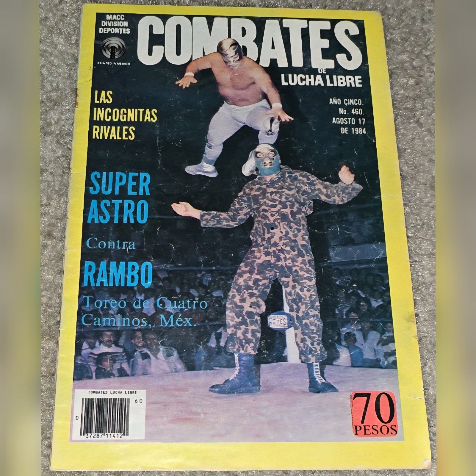1 Rare VHTF Lucha Combates 460 MX 1984 Astro Rambo Andre Giant Wrestlers Foreign