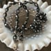 Hollywood Regency VENDOME Faceted Black AB Crystal Glass Necklace & Earring Set