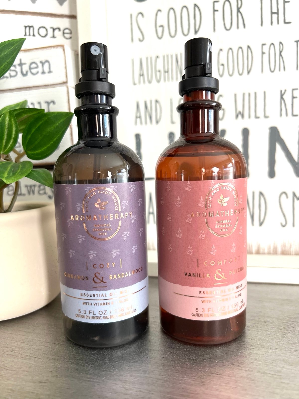 Body Works Aromatherapy Vanilla Patchouli and Cinnamon Sandalwood body mists