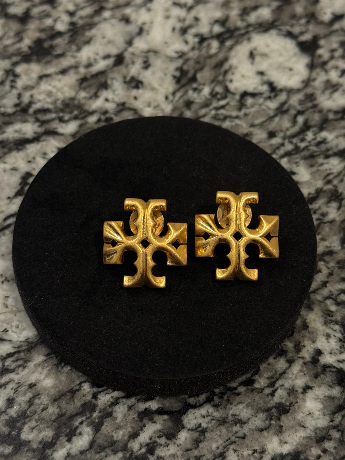 Tory Burch Roxanne Logo Clip-On Gold-Tone Earrings