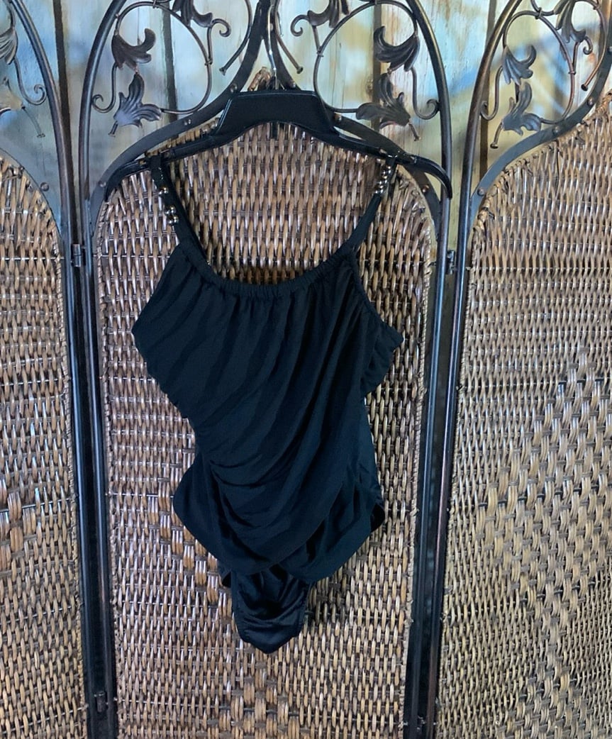 MagicSuit Black One-Piece Swim Suit Size 10. In great condition.
