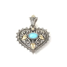 Barbara Bixby Heart Pendant Enhancer in Sterling Silver 925 and 18K Gold