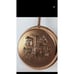 Copper Frying Skillet Engraving Paris Scene Decorative Flat Copper Hanging Pan