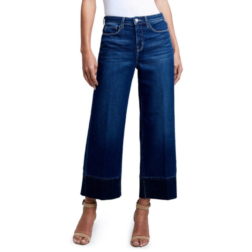 L'AGENCE Whitney High Rise Wide Leg Jeans in Caraway Blue 25