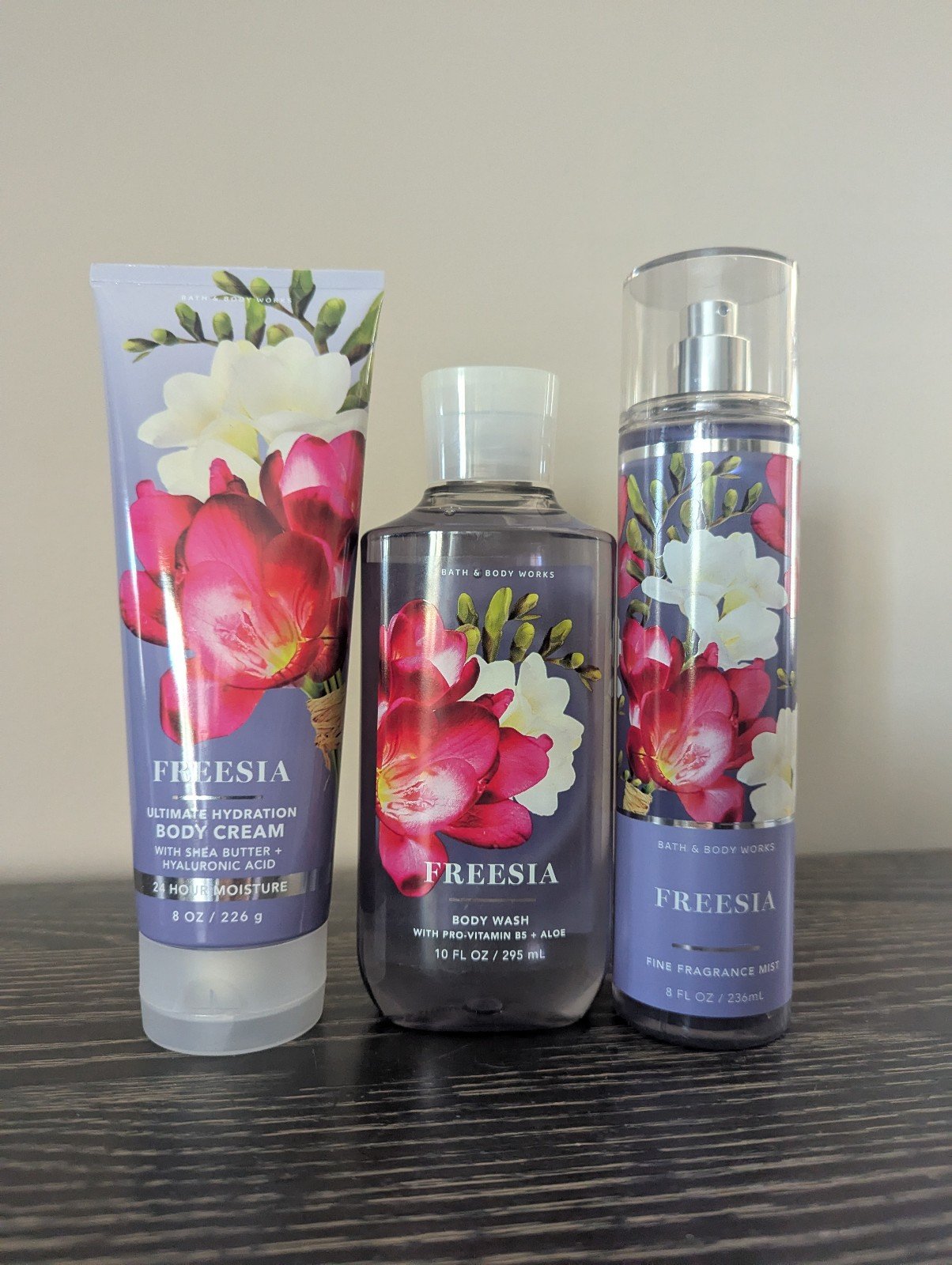 Bath & Body Works Freesia 3 piece set NEW