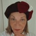 French Style Black Beret with Red Bow Pearl Ribbon Bow NWOT