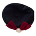 French Style Black Beret with Red Bow Pearl Ribbon Bow NWOT