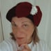 French Style Black Beret with Red Bow Pearl Ribbon Bow NWOT