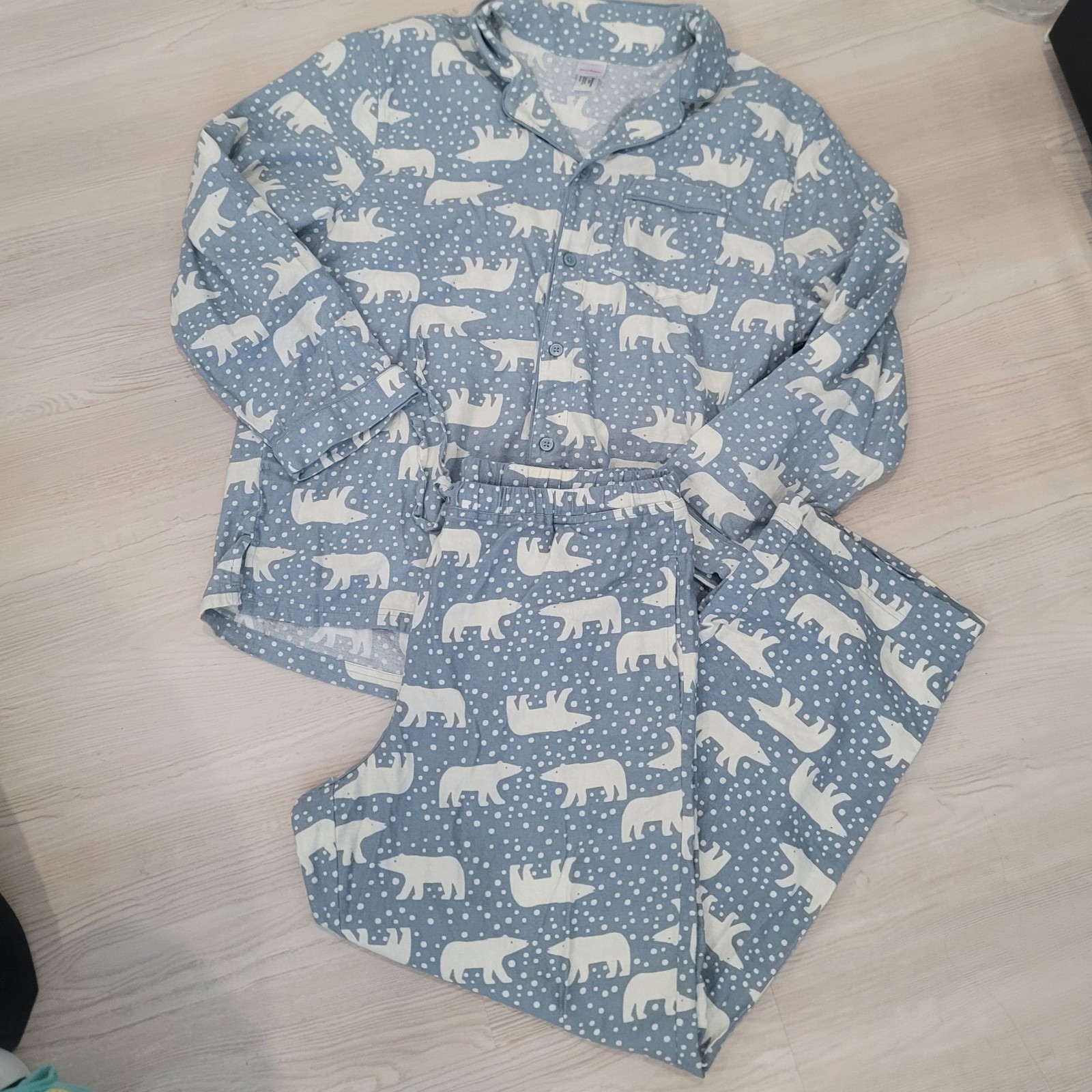 HANNA ANDERSSON Polar Bear 100% Cotton Pajamas Large