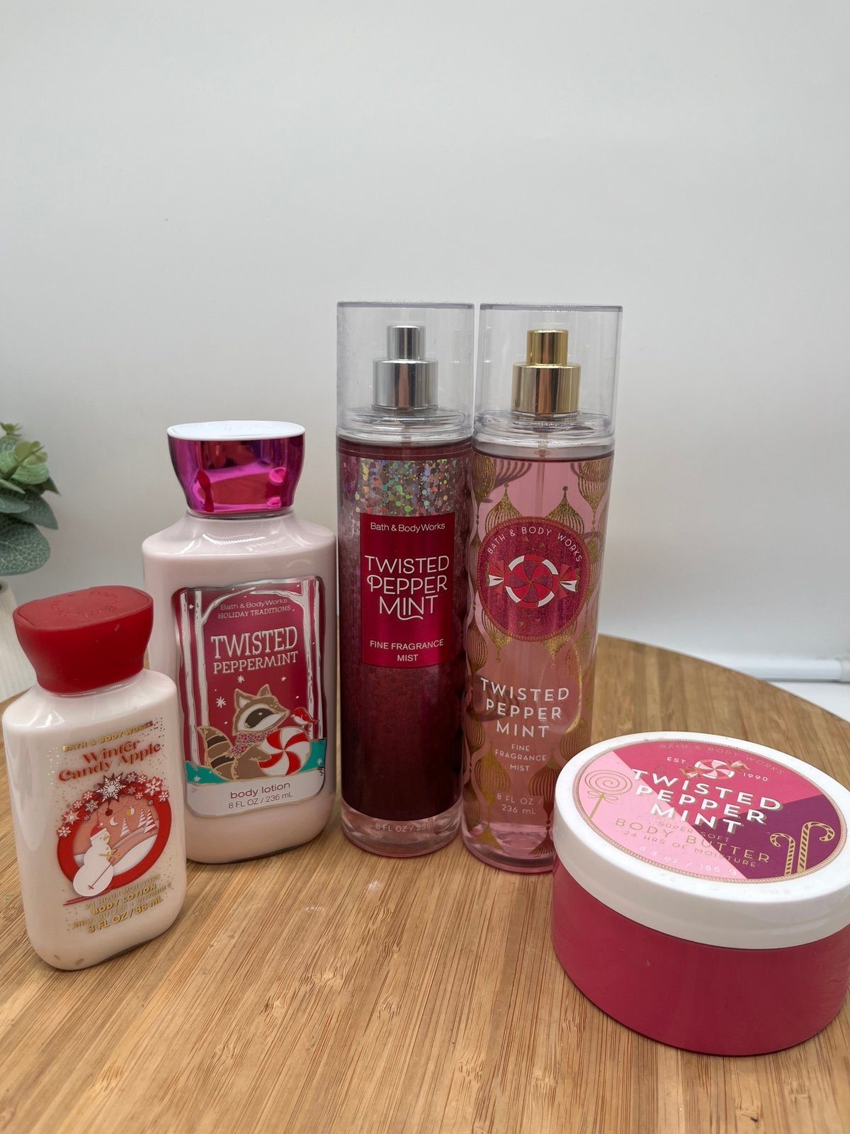 Twisted Peppermint Fine Fragrance Mist & Lotion Bath & Body Works Bundle Of 5. P