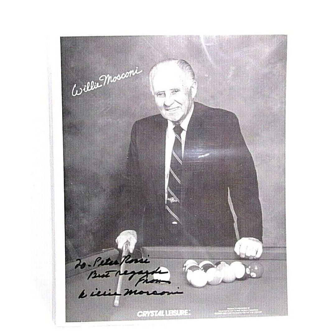 WILLIE MOSCONI American Greatest Pool Player Autographed Photo 10 x 8 