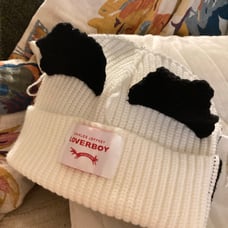 Charles Jeffrey Loverboy Black & White Chunky Knit Beanie