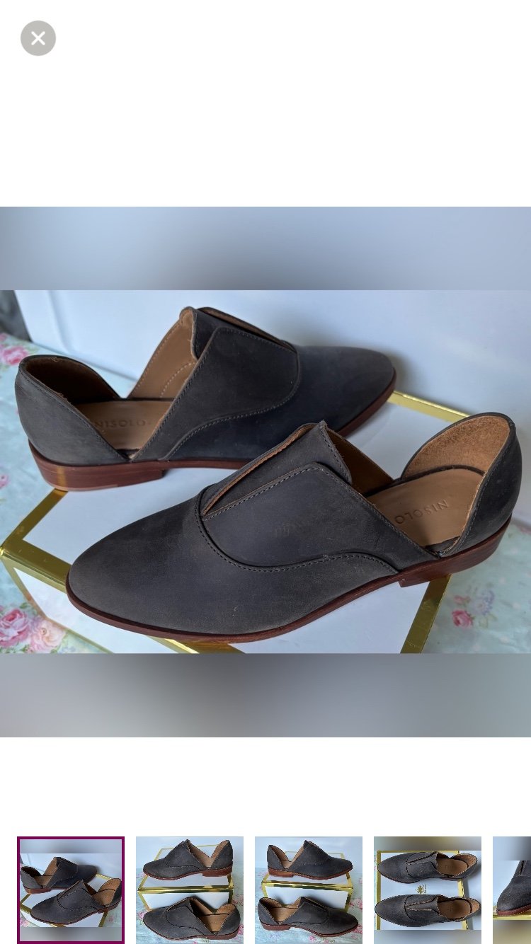 Nisolo Emma D'Orsay 100% Brush Leather Flats in Matte Black color Size 7 NWOB