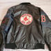 Vintage Boston Red Sox Genuine Merchandise G-III Leather Bomber Jacket Mens Lg