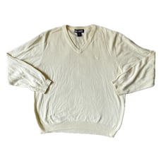 BOAST Men’s Cotton V-neck Sawgrass Sweater in Yellow