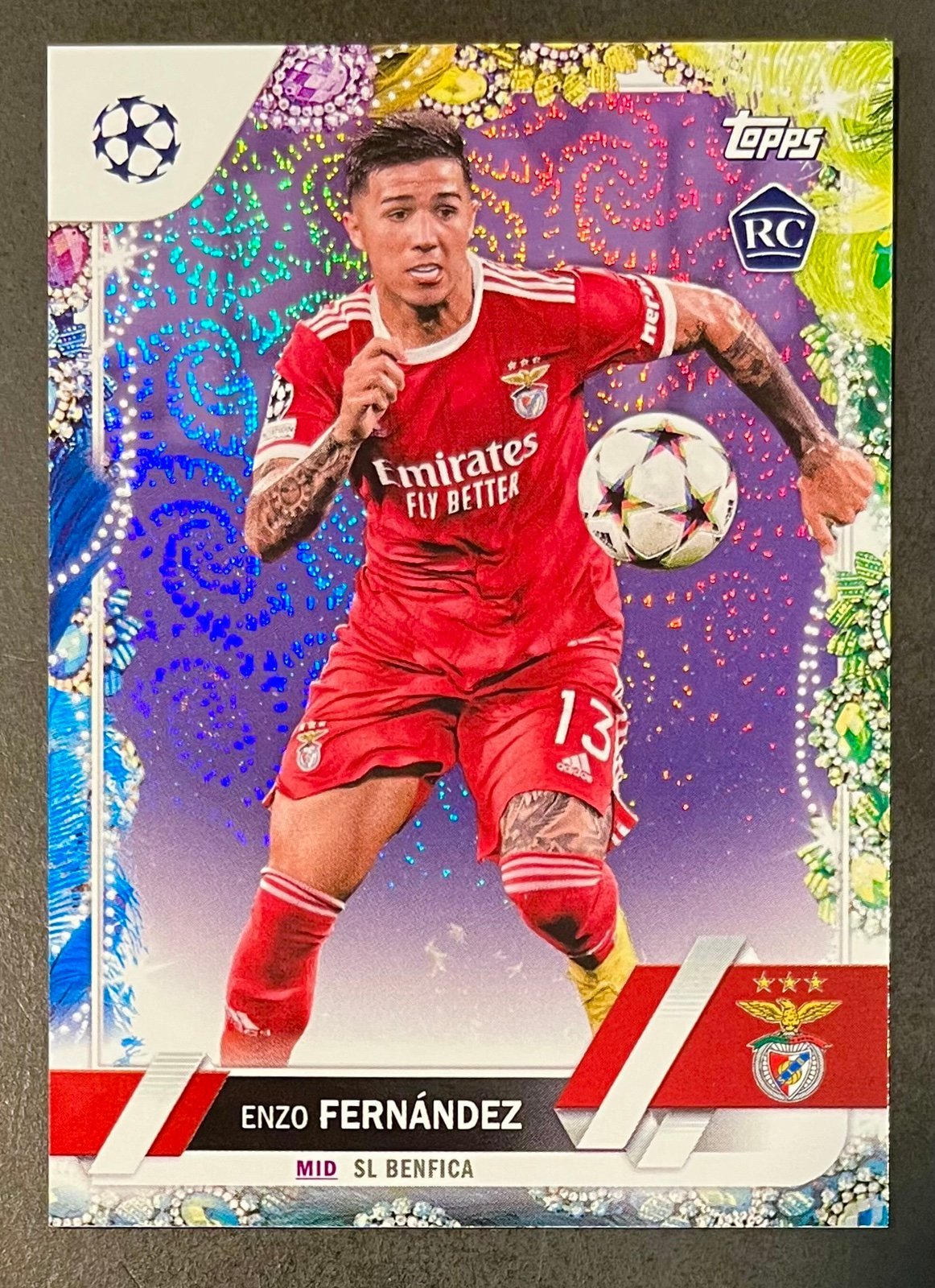 ⚽️ENZO FERNANDEZ RC /15 PURPLE 2022-23 Topps UEFA Carnaval Club Competitions