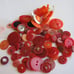 Lot of 75 Red & Coral Vintage Buttons Bakelite Plastic Lucite Cloth .1/8 to 1”