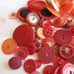Lot of 75 Red & Coral Vintage Buttons Bakelite Plastic Lucite Cloth .1/8 to 1”