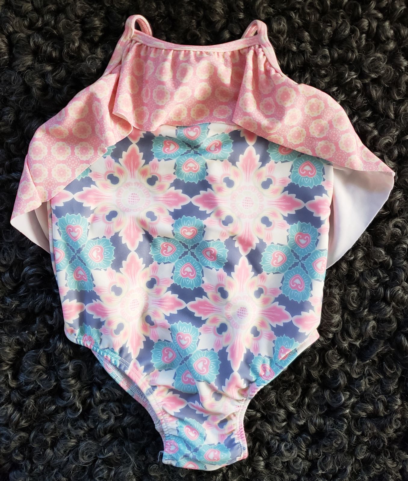 Pink & Blue Ruffle Swimsuit