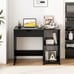 Lift Top Computer Desk Standing Desk w/ Hidden Compartments & Storage Shelves