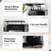 Lift Top Computer Desk Standing Desk w/ Hidden Compartments & Storage Shelves