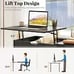 Lift Top Computer Desk Standing Desk w/ Hidden Compartments & Storage Shelves
