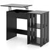 Lift Top Computer Desk Standing Desk w/ Hidden Compartments & Storage Shelves