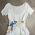 MAX & CO. Bea Cream Blue Floral Short Sleeve Scoop Neck Dress Women’s