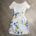 MAX & CO. Bea Cream Blue Floral Short Sleeve Scoop Neck Dress Women’s