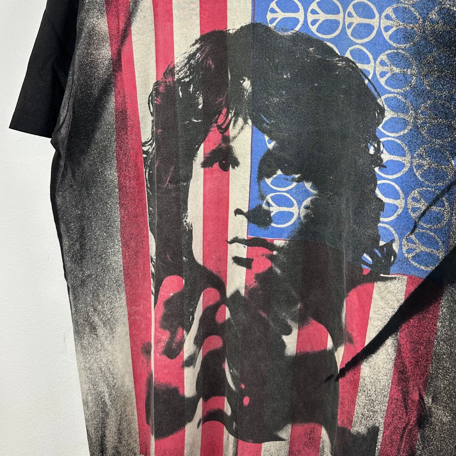 Vintage Jim Morrison T Shirt Mosquito Head Peace Sign American Flag
