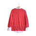 Brochu Walker The Looker Layered V-Neck Pullover Sweater. Size XS, Coral, white