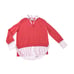 Brochu Walker The Looker Layered V-Neck Pullover Sweater. Size XS, Coral, white
