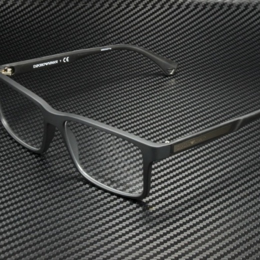 Emporio Armani Men's Black Rubber 56mm Eyeglasses!